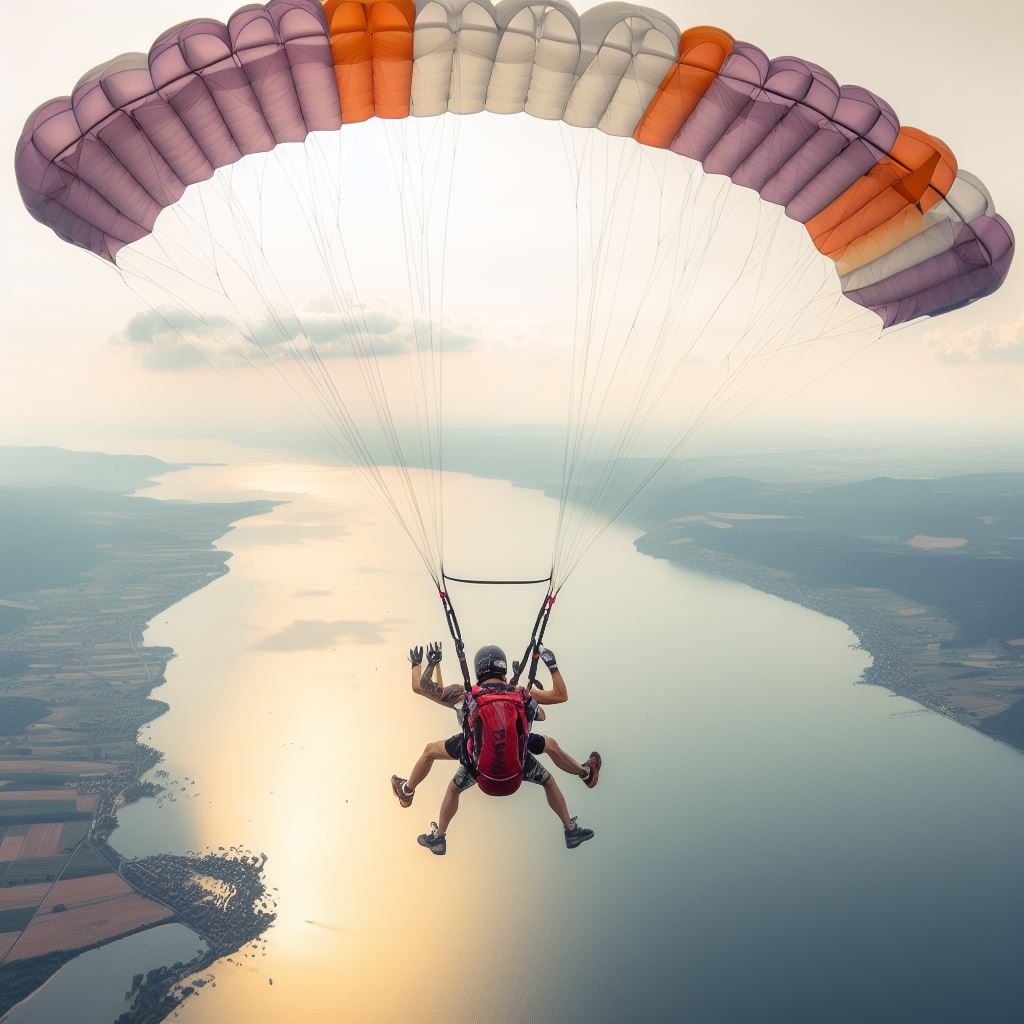 Ejtőernyős ugrás a Balaton felett